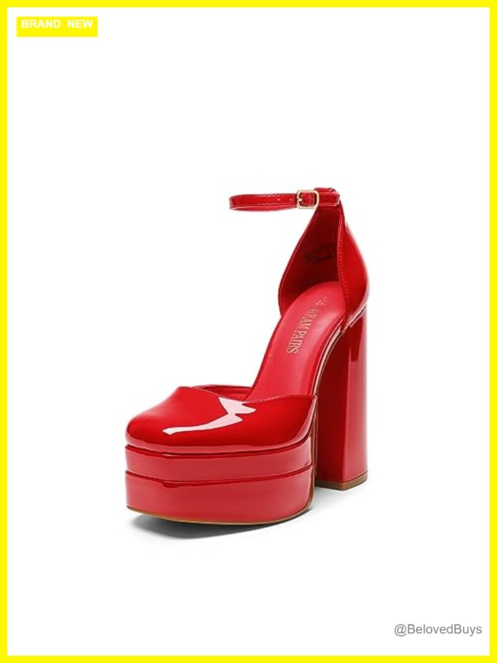Women's High Platform Closed Toe Heels Chunky Block Ankle Strap Pumps